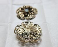 48 mm Vintage Gold Swarovski White Opal Flat Back Embellishment, Flower Centers, DIY, Hair Bow Supplies 1/2/6 Pieces wedding decorations