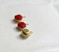 Swarovski 7mm Round setting drop one loop in Dark Coral Red 34ss (396) 6/12/24/100/300 Pieces jewelry supplies in Brass/Vintage Black