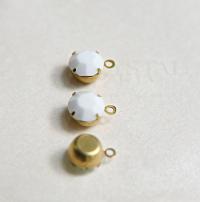 Swarovski 7mm Round setting drop one loop in Chalk White 34ss (279) 6/12/24/100/300 Pieces jewelry supplies in Brass/Vintage Black premium