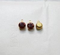 Swarovski 7mm Round setting drop one loop in Crystal Red Magma 34ss 6/12/24/100/300 Pieces jewelry supplies in Brass/Vintage Black
