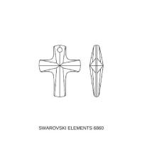 Swarovski Elements 12x10mm Swarovski Crystal Classic Cross Pendant (3 Colors) 6860 Jewelry supplies, charms, pendants, jacket embellishment