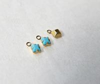 Swarovski 4mm fancy stone square setting drop one loop in Turquoise (267) 6/12/36/144/720 Pieces jewelry supplies in Brass/Vintage Black