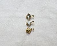 Preciosa 4mm fancy stone square setting drop one loop in Crystal 6/12/36/144/720 Pieces jewelry supplies in Brass/Vintage Black