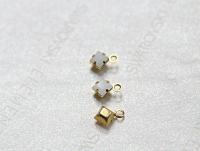 Swarovski 4mm fancy stone square setting drop one loop White Alabaster (281) 6/12/36/144/720 Pieces jewelry supplies in Brass/Vintage Black