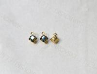 Swarovski 4mm fancy stone square setting drop one loop in Jet Hematite 6/12/36/144/720 Pieces jewelry supplies in Brass/Vintage Black