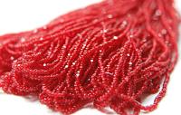 13/0 Hanks Charlotte Cut Beads Transparent Light Siam 1/5/25/50/100 Hanks 1.6mm Red glass beads, jewelry supply, findings, craft supply