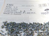 3mm White Opal Star Shine Swarovski Bicone Cuts 36/72/144/432/720 Pieces Jewelry findings, embroidery materials, jewelry, craft supplies