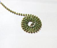6 SS Rhinestone Chain Vintage Machine cut Peridot 2mm 1/2/5/15 Meters