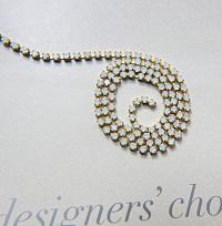 14PP Rhinestone Chain Swarovski White Opal 2mm (0.5/1/2/5 meters) Wedding Bridal Supplies|Jewelry Making|Decoration, vintage findings, rare
