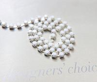 16 SS Rhinestone Chain Vintage Glass Pressed Chatons Chalk White Opaque Silver Plated (4mm) 1/2/5/15 Meters Wedding |Decoration