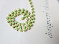 12 SS Rhinestone Chain Vintage Glass Vintage Chatons Opaque Peridot (3mm) 1/2/5/15 Meters Bridal Supplies, strass chains, craft supplies