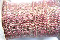 14pp Swarovski Vintage Chain in Siam (2mm) 0.5/1/2/5/15 Meters Brass Settings vintage premium findings, strass chains, jewelry making
