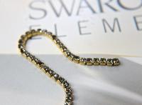 4mm Square Swarovski fancy Rhinestone Chain in Black Diamond 0.5/1 Meter Brass/Vintage Black Settings Wedding Bridal Supplies|Decoration