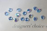 10mm SWAROVSKI 6428 Rivoli Crystal Pendant Beads in Light Sapphire AB 2/4/24/72/144 Pieces drops embellishments, vintage premium findings