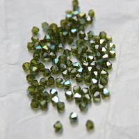 3/4mm Swarovski Olivine AB Bicones beads rainbow 36/72/144/432/720 Pieces (228) rainbow beads, jewelry making, couture embellishments