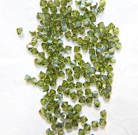 3/4mm Swarovski Olivine AB Bicones beads rainbow 36/72/144/432/720 Pieces (228) rainbow beads, jewelry making, couture embellishments