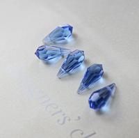 Vintage Czech Sapphire crystal Drops 18x9 MM Fancy Crystal drops 3/12/36 Pieces