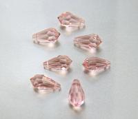 Vintage Czech Blush Rose crystal Drops 18x9 MM Fancy Crystal drops 3/12/36 Pieces