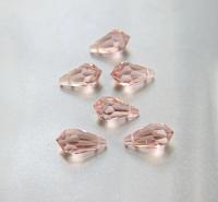 Vintage Czech Blush Rose crystal Drops 18x9 MM Fancy Crystal drops 3/12/36 Pieces