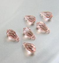Vintage Czech Blush Rose crystal Drops 18x9 MM Fancy Crystal drops 3/12/36 Pieces