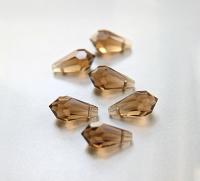 Vintage Czech Light Smoked Topaz crystal Drops 18x9 MM Fancy Crystal drops 3/12/36 Pieces