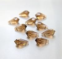 Vintage Czech Light Smoked Topaz crystal Drops 18x9 MM Fancy Crystal drops 3/12/36 Pieces