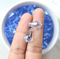 Vintage Czech Light Sapphire crystal Drops 18x9 MM Fancy Crystal drops 3/12/36 Pieces