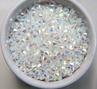 5mm Swarovski White Alabaster Aurore Boreale 2X FC Bicones 12/36/72/144/432/720 Pieces rainbow beads, couture embellishments, wedding deco