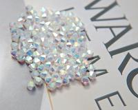 5mm Swarovski White Alabaster Aurore Boreale 2X FC Bicones 12/36/72/144/432/720 Pieces rainbow beads, couture embellishments, wedding deco