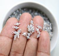 4mm Swarovski Light Grey Opal crystal dangles in Sterling Silver wire wrapped- charms- drops- jewelry making 36/72/144/432/1000Pieces