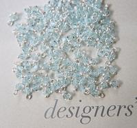 4mm Swarovski Light Azore crystal dangles in Sterling Silver wire wrapped- charms- drops- jewelry making 72/144/432/1000Pieces
