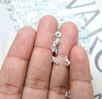 4mm Swarovski Light Azore crystal dangles in Sterling Silver wire wrapped- charms- drops- jewelry making 72/144/432/1000Pieces