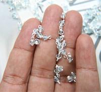 4mm Swarovski Light Azore crystal dangles in Sterling Silver wire wrapped- charms- drops- jewelry making 72/144/432/1000Pieces