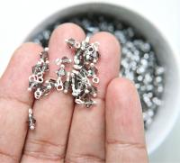 4mm Swarovski Black Diamond crystal dangles in Sterling Silver wire wrapped- charms- drops- jewelry making 72/144/432/1000Pieces