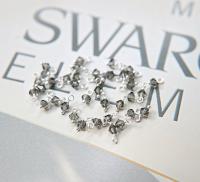 4mm Swarovski Black Diamond crystal dangles in Sterling Silver wire wrapped- charms- drops- jewelry making 72/144/432/1000Pieces