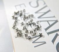 4mm Swarovski Black Diamond crystal dangles in Sterling Silver wire wrapped- charms- drops- jewelry making 72/144/432/1000Pieces