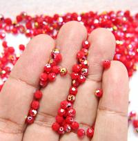 4mm Swarovski 5000 Dark Red Coral Aurore Boreale Faceted Round Beads 6/12/36/72/144/288/720/1440 Pieces Jewelry making beads