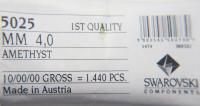 4mm Swarovski AMETHYST Beads 5025 Faceted Oval Bead 6/12/36/72/144/288/720/1440 Pieces Jewelry making beads