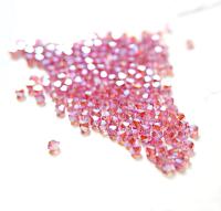 Swarovski (4mm) Rose AB 2X FC Bicones Beads 36/72/144/432/720 Pieces (209) PREMIUM rainbow beads, jewelry making, couture embellishments