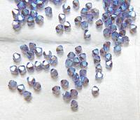 Swarovski (3/4mm) Tanzanite AB 2X FC Bicones Rainbow Beads 36/72/144/432/720 Pieces (539) jewelry making, embroidery materials
