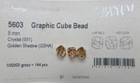 Swarovski 5603 (8 mm) Graphic Cube Crystal 12/36/72/144 Pieces Peridot/Aquamarine/Golden Shadow premium vintage beads, wedding embellishment