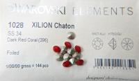 Swarovski 34ss Chaton Round Dark Coral Red (396) 6/12/24/100/300 Pieces Vinatge Swarovski, Jewelry making, premium materials, embellishments