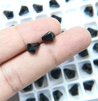 8x7MM Jet Preciosa Bell Beads Vintage 6/24/72 Pieces Article 451 56 301 fancy beads, jewelry making beads, PREMIUM MATERIALS