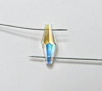 6x15 mm Crystal AB Preciosa elongated bicone beads 2 side holes Vintage 2/6/24/72 Pieces Article 451 53 384 fancy beads, PREMIUM MATERIALS