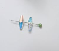 6x15 MM Crystal AB Preciosa elongated bicone beads centre hole Vintage 2/6/24/72 Pieces Article 451 53 384 fancy beads, jewelry making beads
