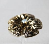 48 mm Vintage Gold Swarovski White Opal Flat Back Embellishment, Flower Centers, DIY, Hair Bow Supplies 1/2/6 Pieces wedding decorations