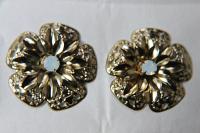 48 mm Vintage Gold Swarovski White Opal Flat Back Embellishment, Flower Centers, DIY, Hair Bow Supplies 1/2/6 Pieces wedding decorations