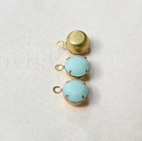 Swarovski 7mm Round setting drop one loop in Mint Alabaster 34ss (397) 6/12/24/100/300 Pieces jewelry supplies in Brass/Vintage Black
