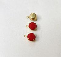 Swarovski 7mm Round setting drop one loop in Dark Coral Red 34ss (396) 6/12/24/100/300 Pieces jewelry supplies in Brass/Vintage Black
