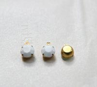 Swarovski 7mm Round setting drop one loop in Chalk White 34ss (279) 6/12/24/100/300 Pieces jewelry supplies in Brass/Vintage Black premium